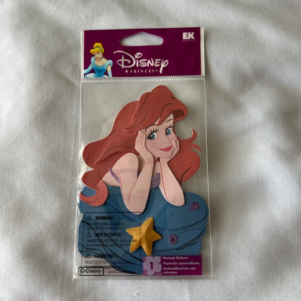 NWT EK Success Jolee’s Disney Ariel The Little Mermaid Dimensional Sticker